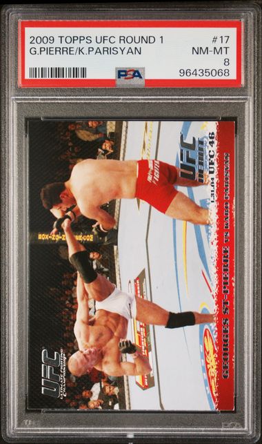 2009 Topps UFC Round 1 # 17 - Pierre / Parisyan PSA 8