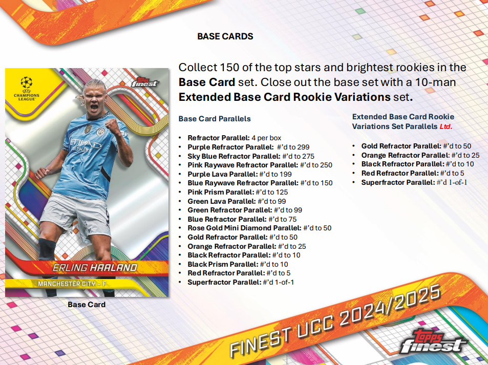 2024-25 Topps Finest UEFA Club Competitions Hobby Box