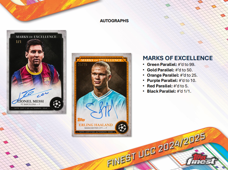 2024-25 Topps Finest UEFA Club Competitions Hobby Box