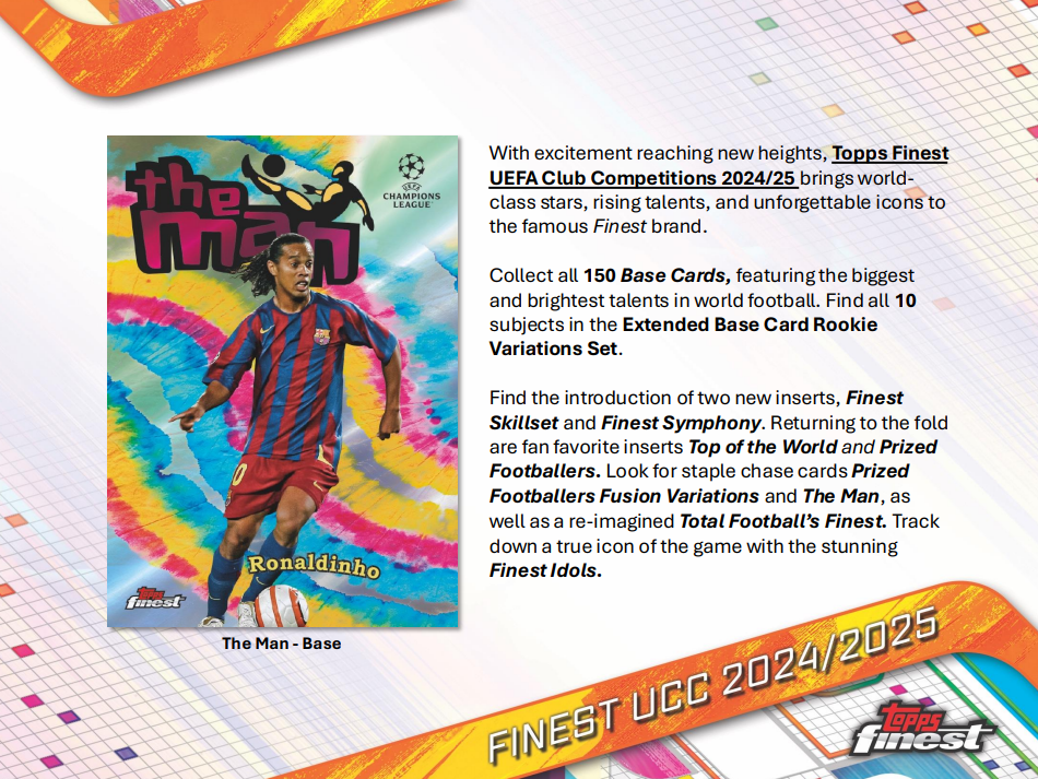 2024-25 Topps Finest UEFA Club Competitions Hobby Box