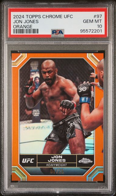 2024 Topps UFC Chrome Jon Jones Orange Refractor /25 PSA 10