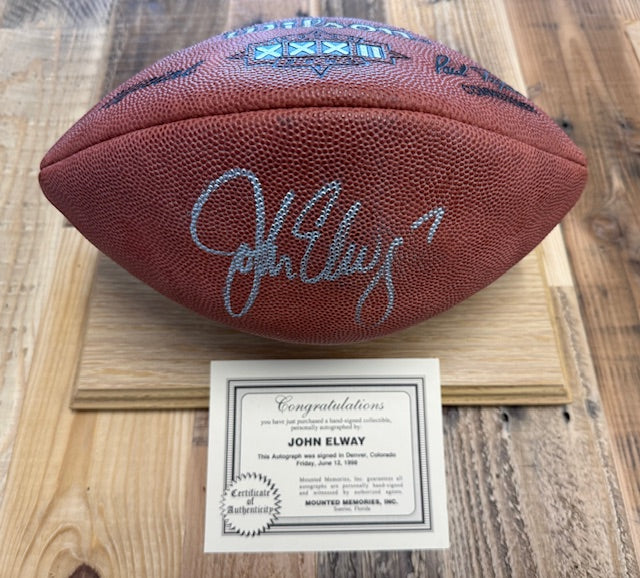 John Elway Autographed “Super Bowl XXXII” Football
