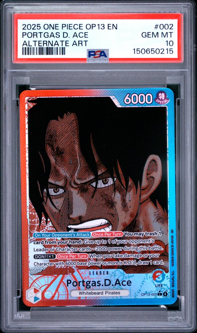 2025 One Piece Op13-Carrying On His Will Portgas D. Ace Alt Art PSA 10 #002