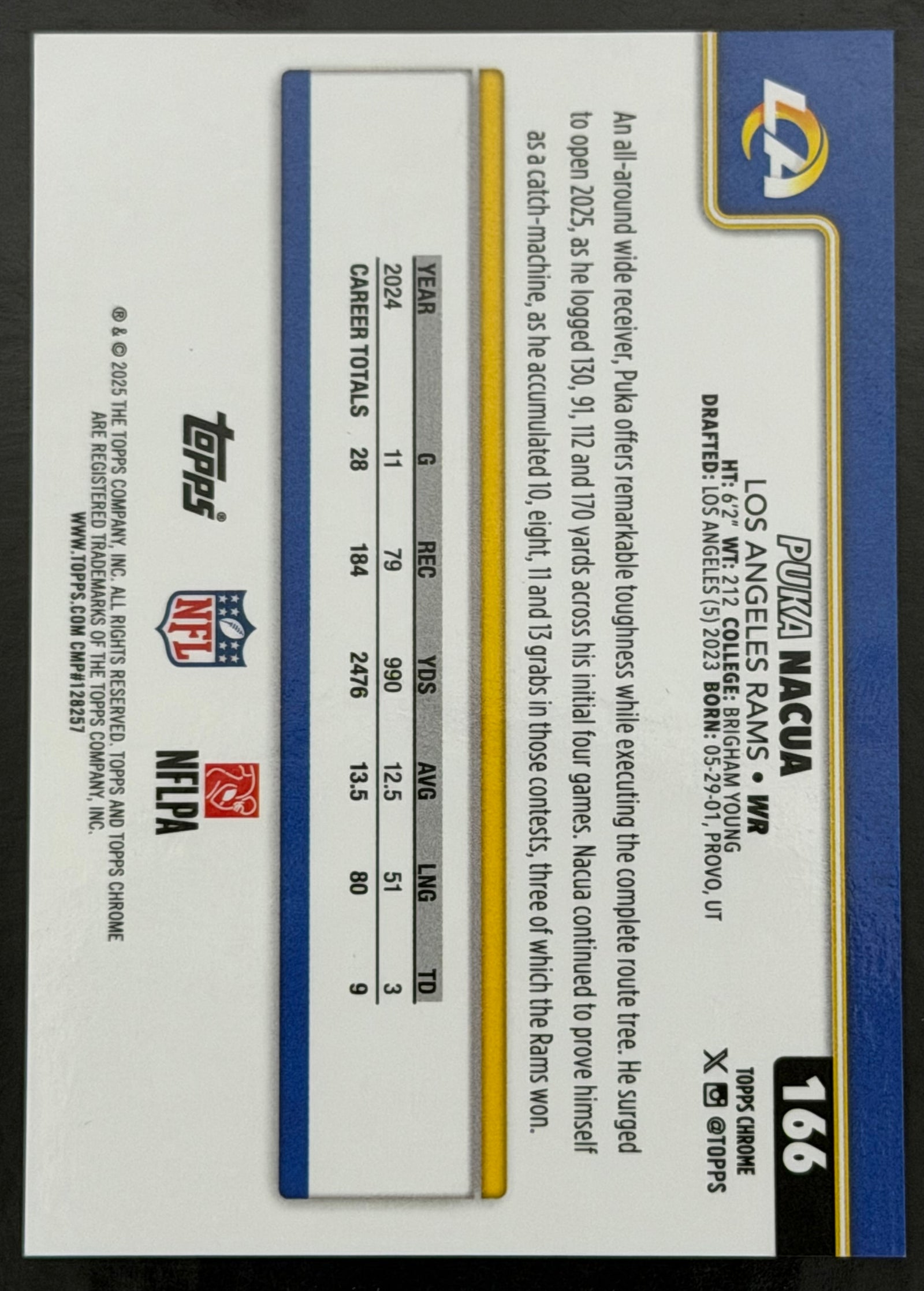 2025 Topps Chrome Puka Nacua Black Refractor /10