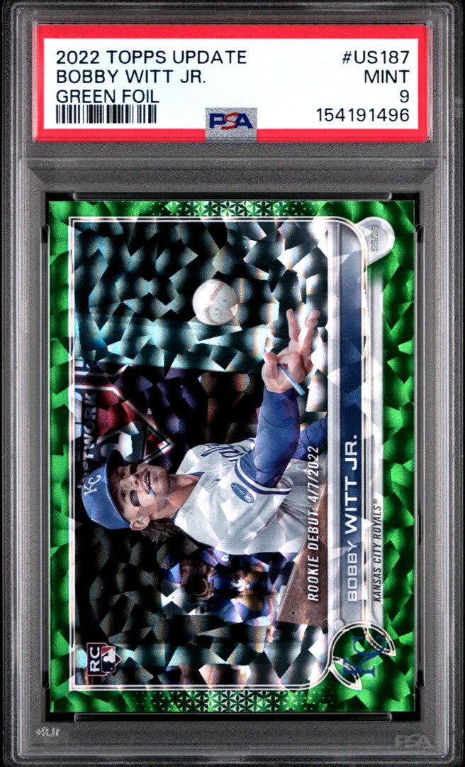 2022 Topps Update Bobby Witt Jr. RC Green Foil PSA 9 #US187