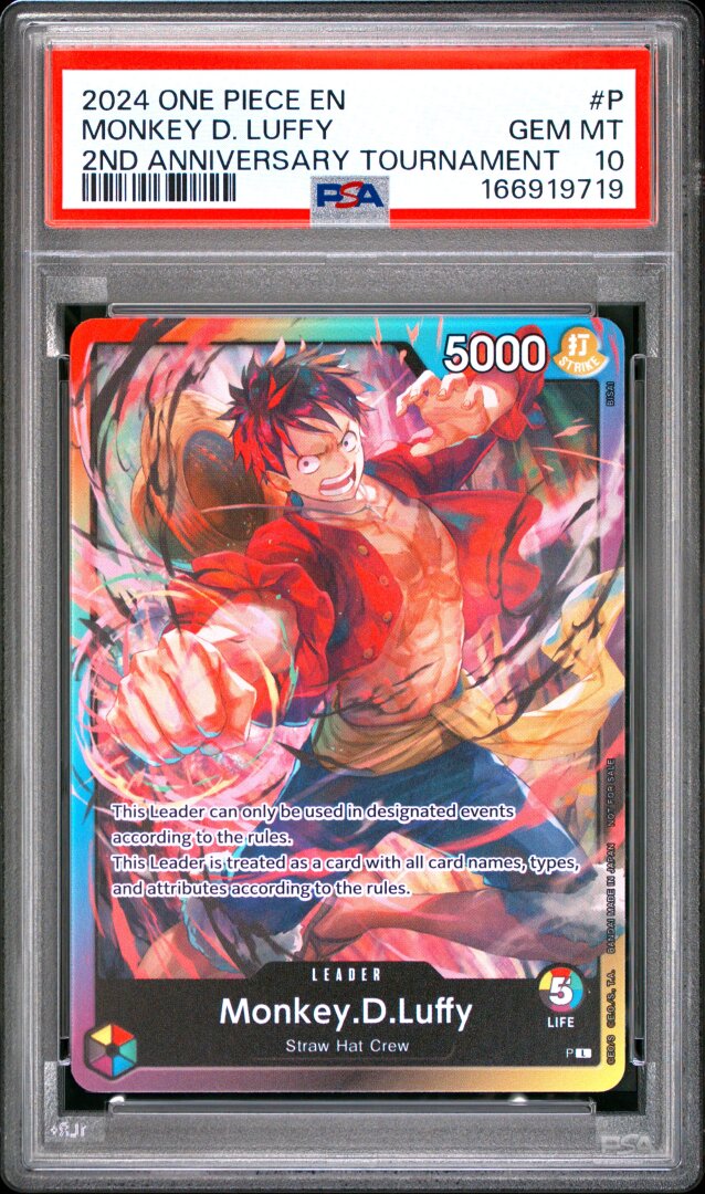 2024 One Piece Promos Monkey D. Luffy 2nd Anniversary Tournament PSA 10 #P