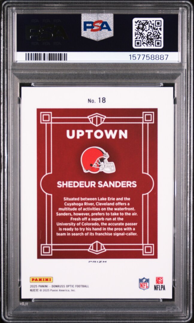 2025 Panini Donruss Optic Uptown Shedeur Sanders PSA 7 #18