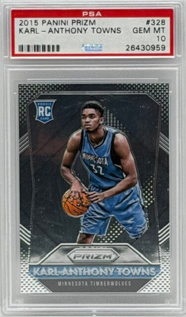 2015 Panini Prizm Karl-Anthony Towns RC PSA 10 #328