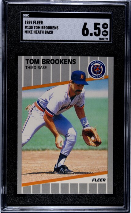 1989 Fleer Tom Brookens Mike Heath Back SGC 6.5