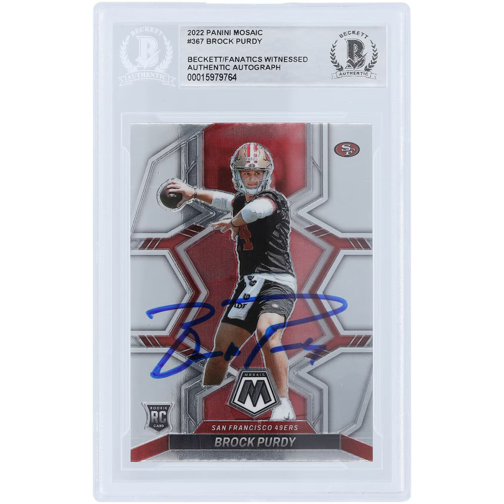 2022 Panini Mosaic Brock Purdy Autograph RC Beckett/Fanatics Authentic