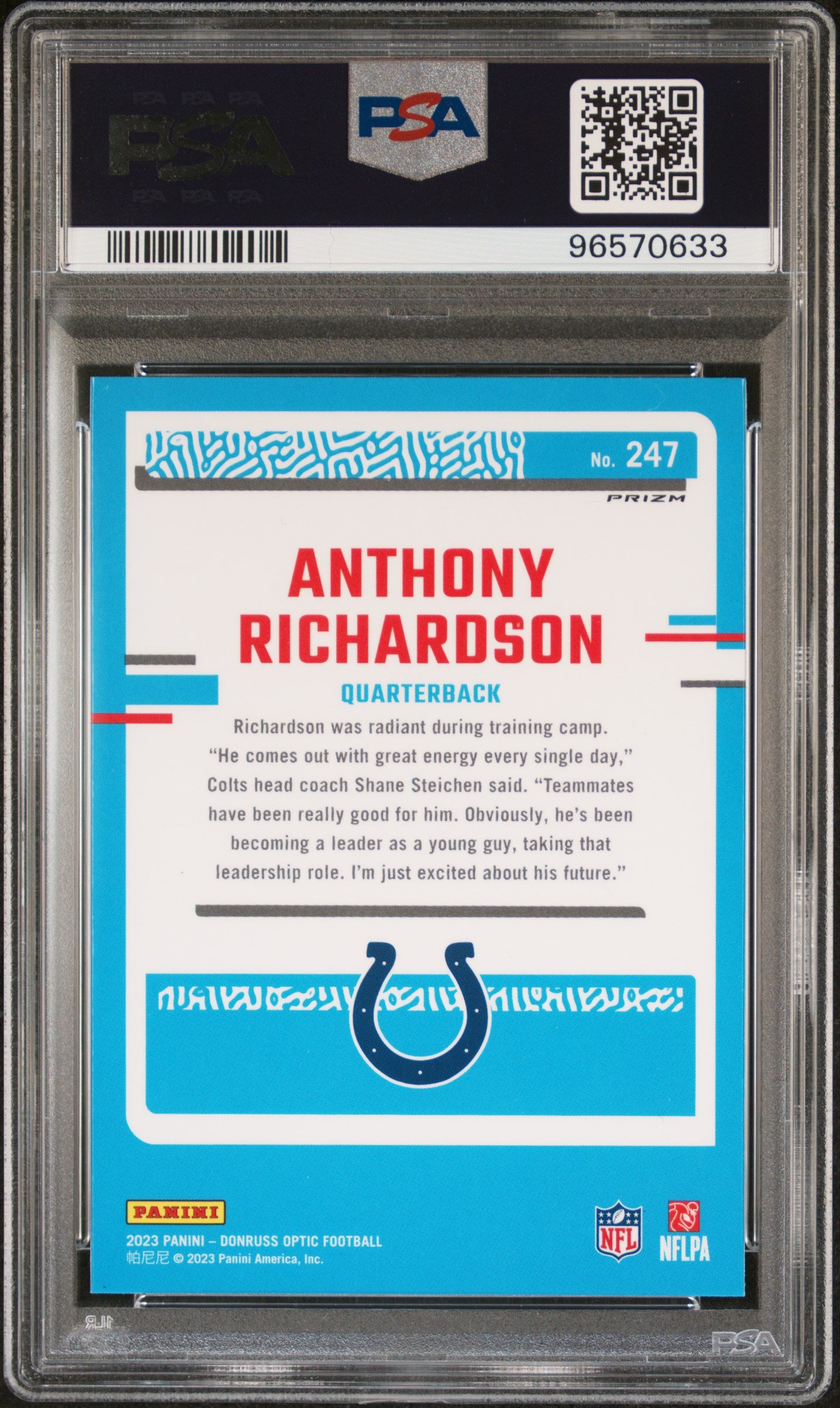 2023 Panini Donruss Optic 247 Anthony Richardson Holo PSA 10