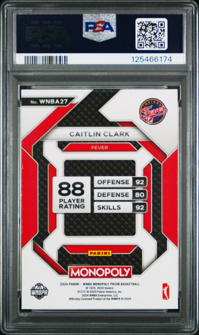 2024 Panini Prizm WNBA Monopoly Caitlin Clark RC PSA 10 #27