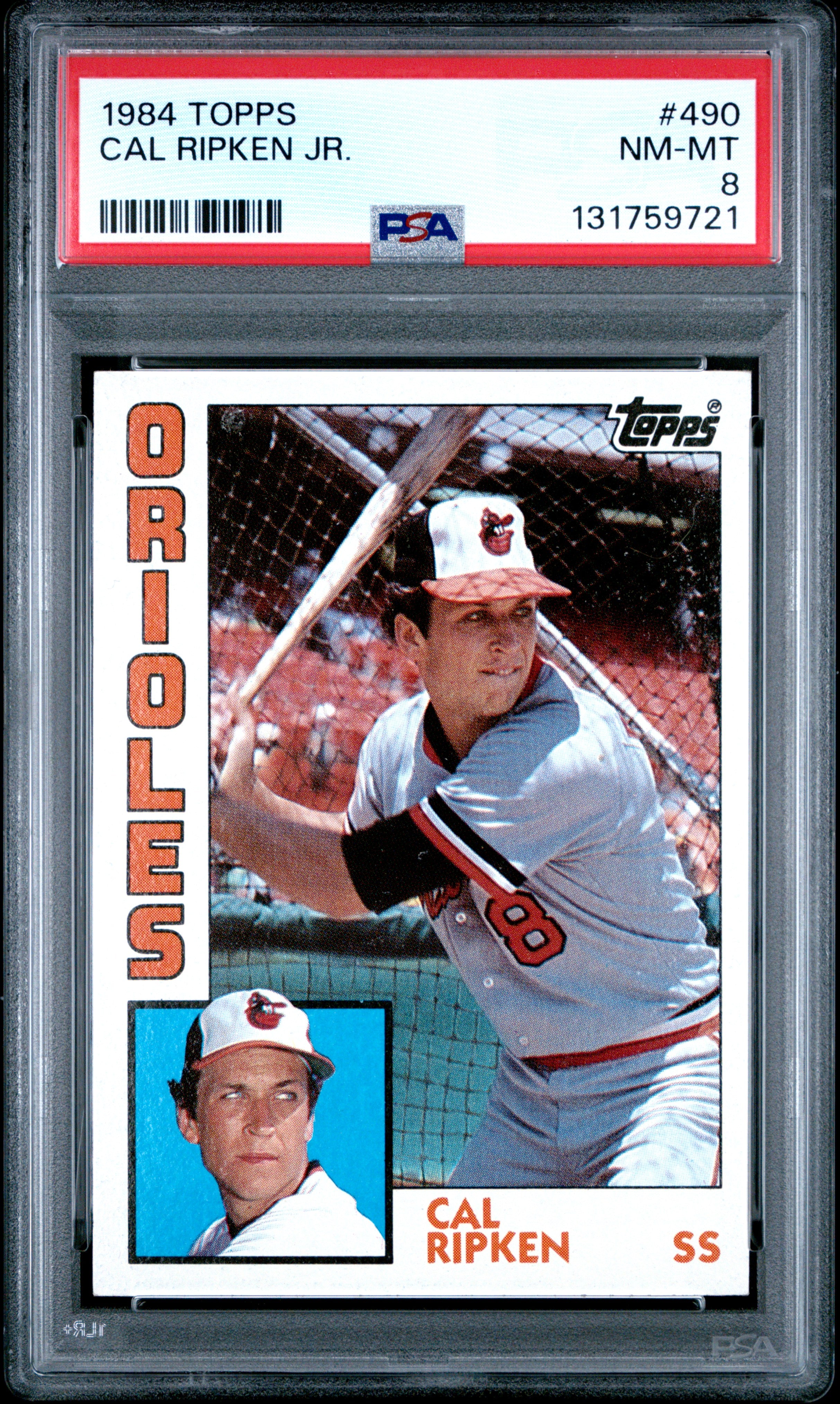 1984 TOPPS 490 CAL RIPKEN JR. PSA 8 - front
