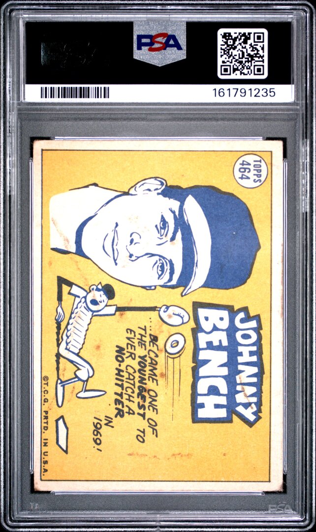 1970 Topps Johnny Bench PSA 2 #464