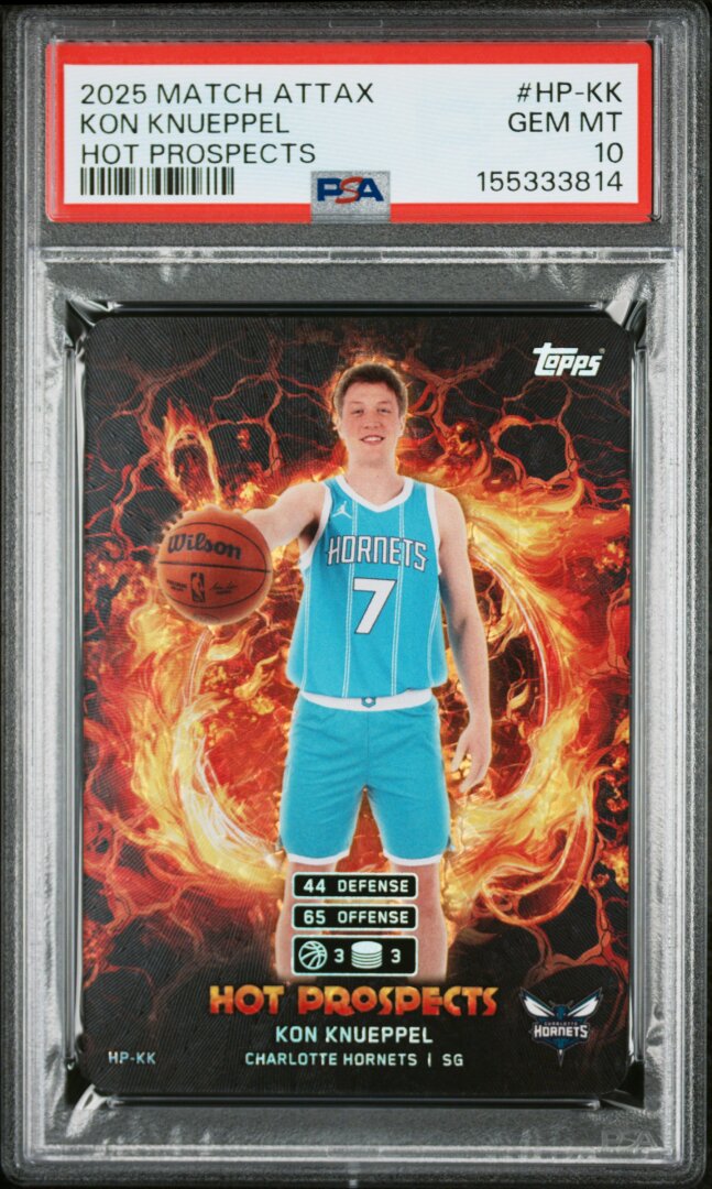 2025 Topps Match Attax Hot Prospects Kon Knueppel RC PSA 10
