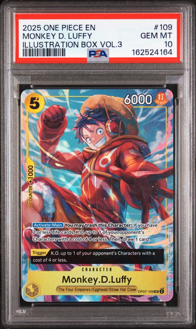 2025 One Piece Promos Monkey D. Luffy Illustration Box Vol.3 PSA 10 #109