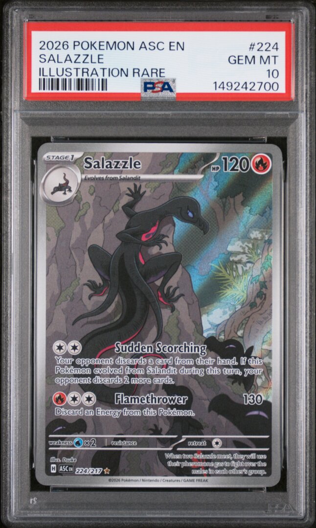 2026 Pokemon English Ascended Heroes Salazzle Illustration Rare PSA 10 #224