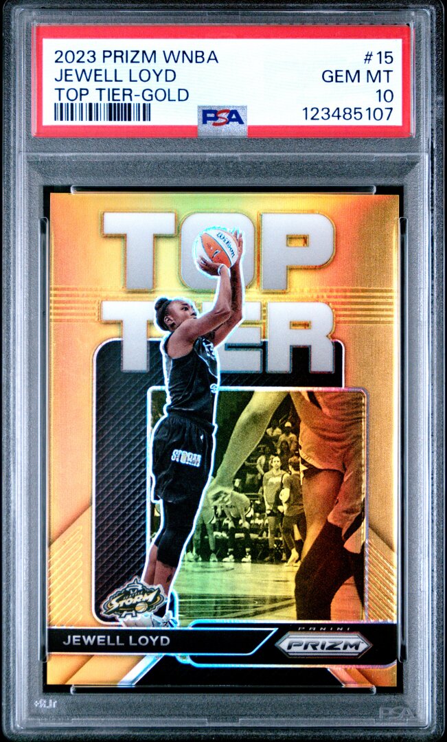 2023 Panini Prizm WNBA Top Tier Jewell Loyd Top Tier Gold #15 1/10 PSA 10