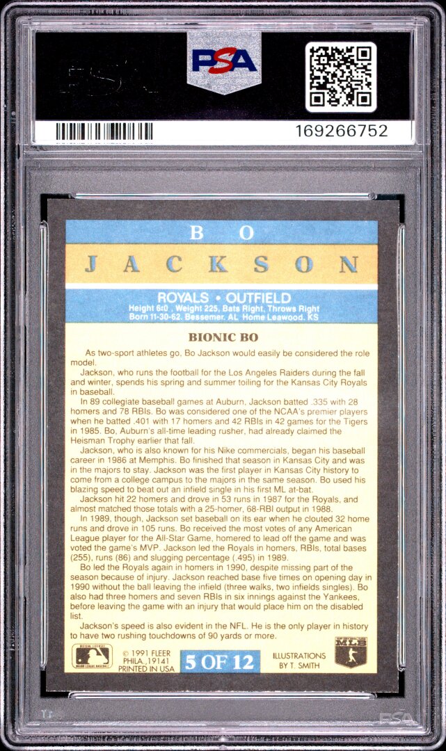 1991 Fleer Pro-Visions #5 Bo Jackson PSA 8