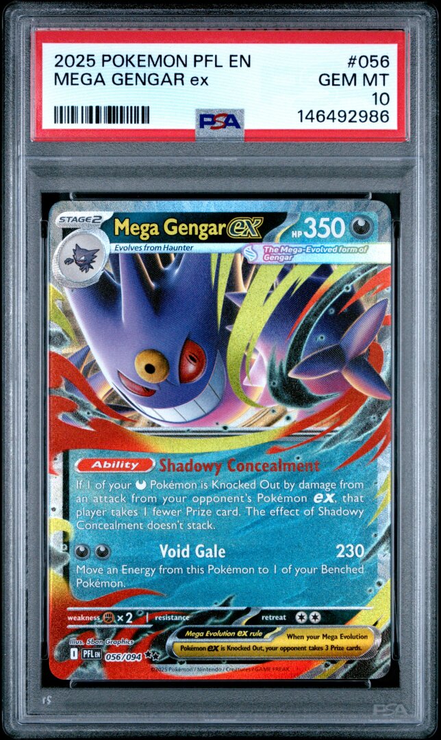 2025 Pokemon Phantasmal Flames Mega Gengar Ex #056 PSA 10