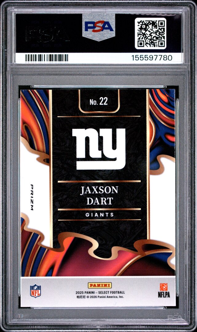 2025 Panini Select Phenomenon Jaxson Dart RC PSA 10 #22