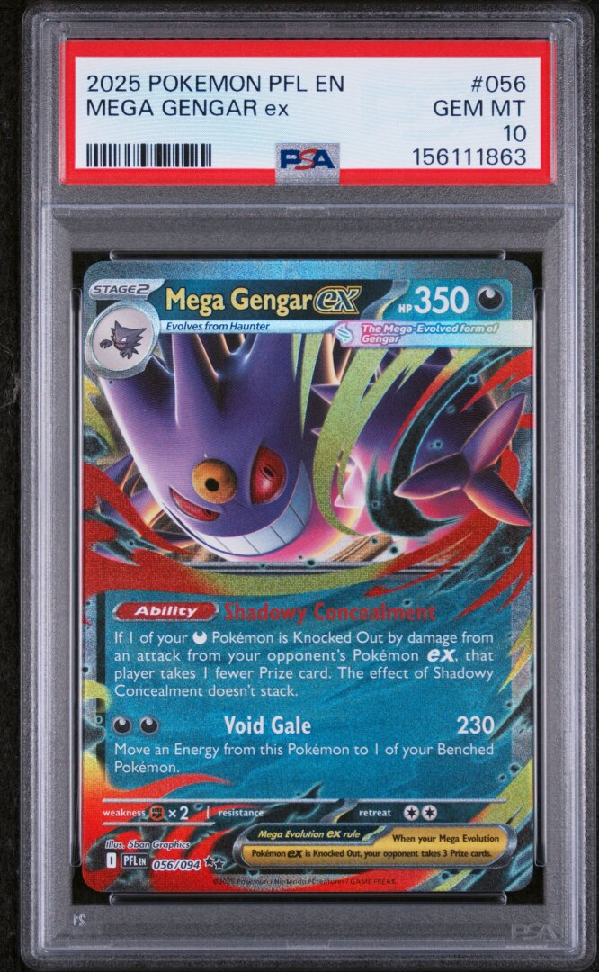 2025 Pokemon Pfl En-Phantasmal Flames Mega Gengar Ex PSA 10 #056