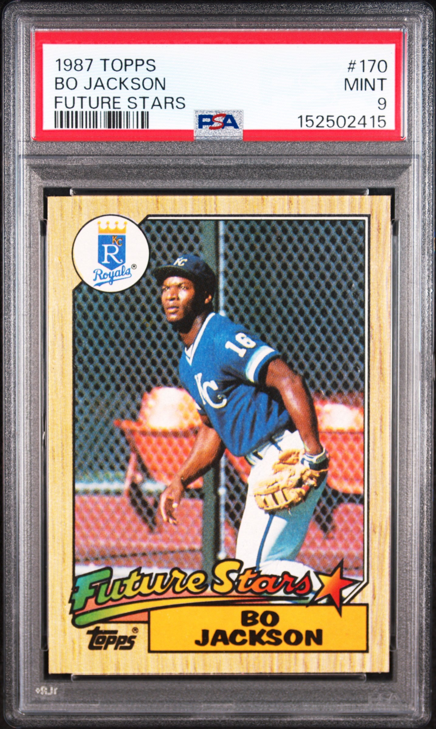 1987 TOPPS 170 BO JACKSON FUTURE STARS PSA 9 - front
