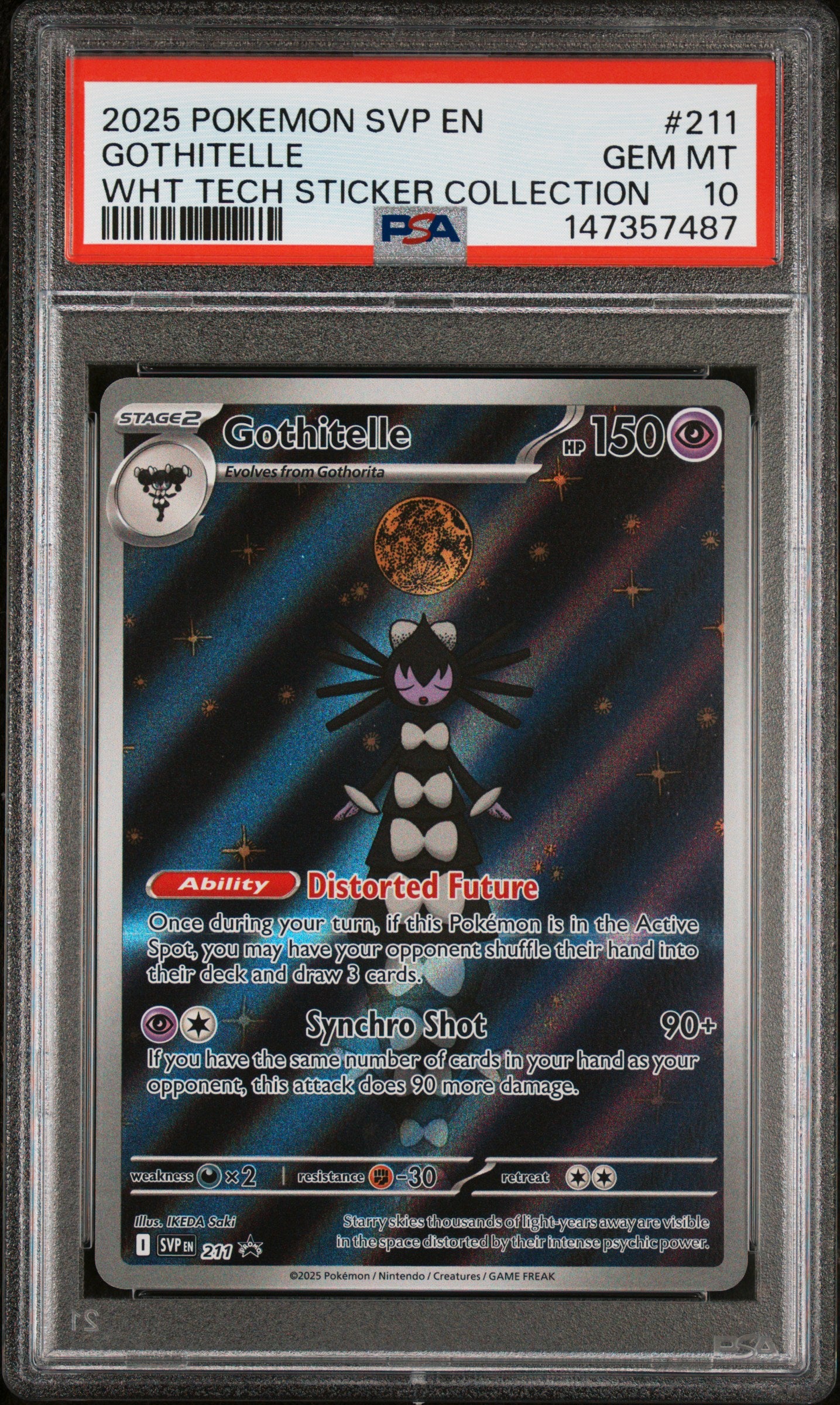 2025 POKEMON SVP EN-SV BLACK STAR PROMO 211 GOTHITELLE WHITE FLARE TECH STICKER COLLECTION PSA 10 - front