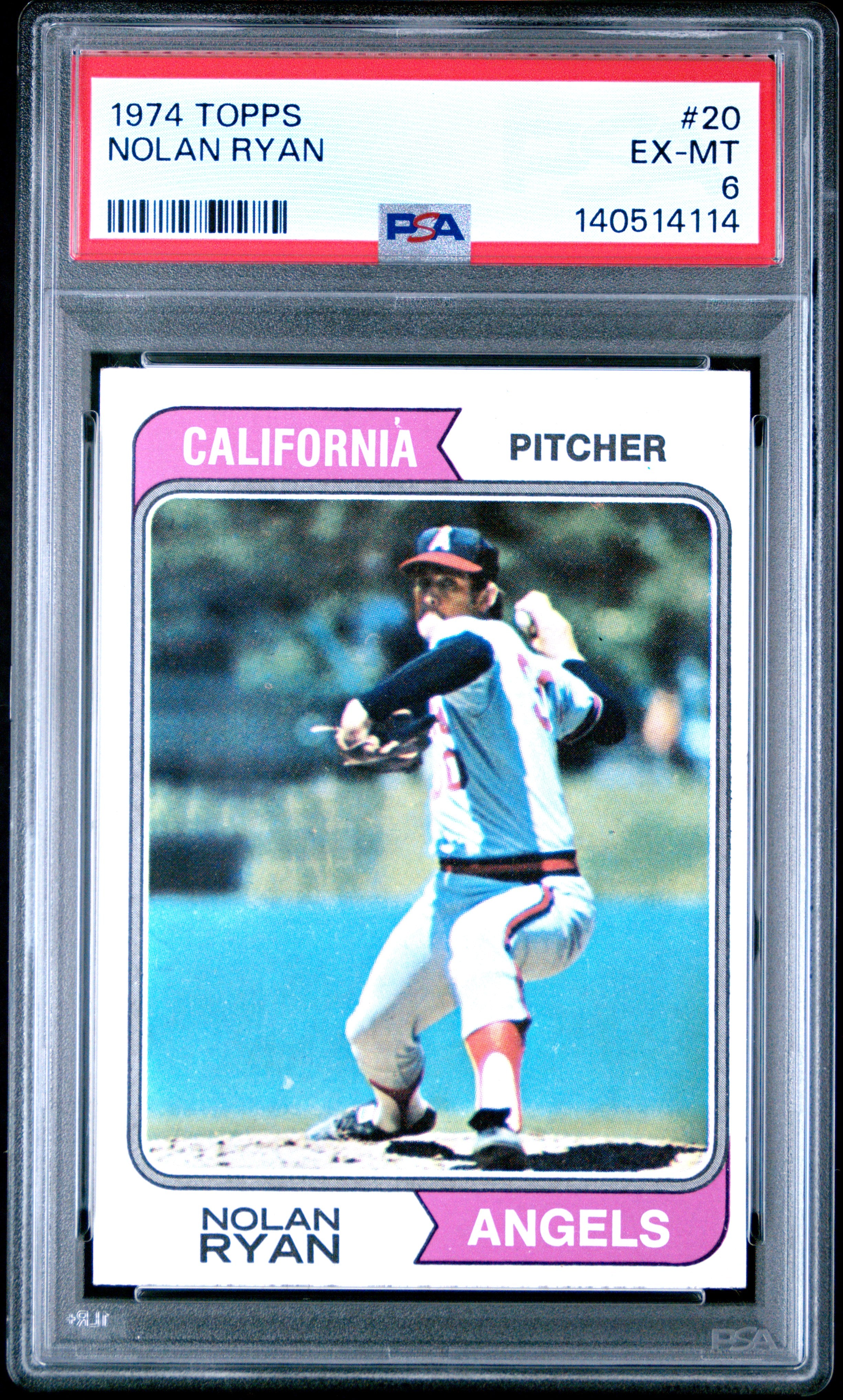 1974 Topps 20 Nolan Ryan PSA 6