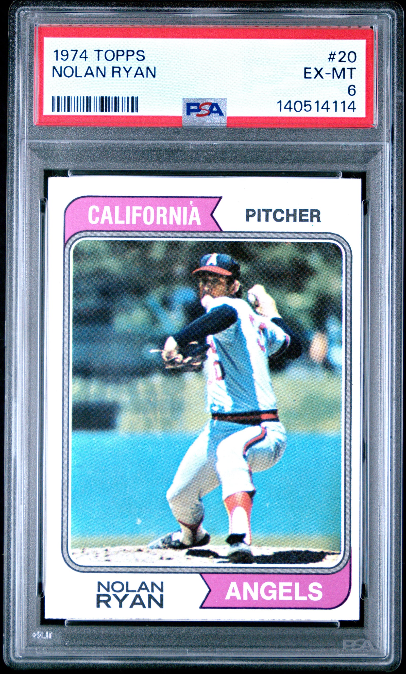 1974 Topps 20 Nolan Ryan PSA 6