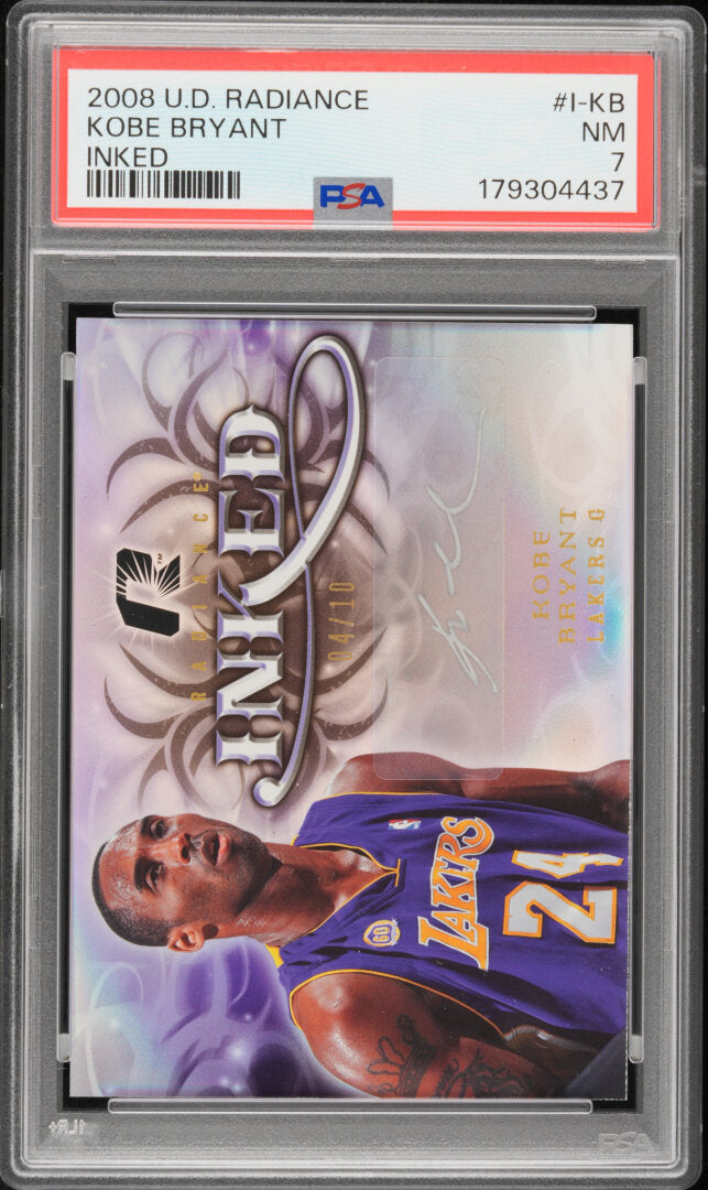 2008 Upper Deck Radiance Inked Kobe Bryant Inked PSA 7