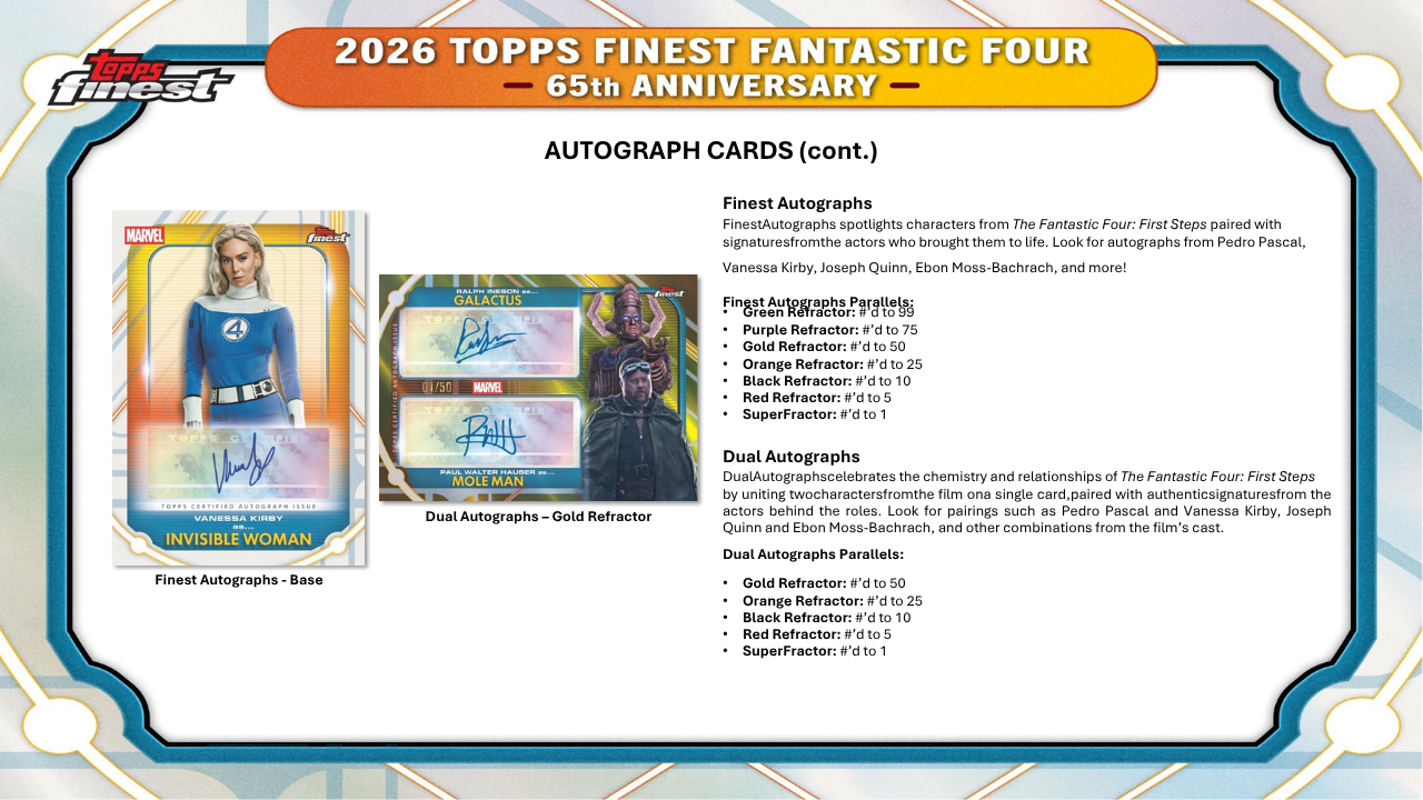 2026 Topps Marvel Finest Fantastic Four Hobby Box