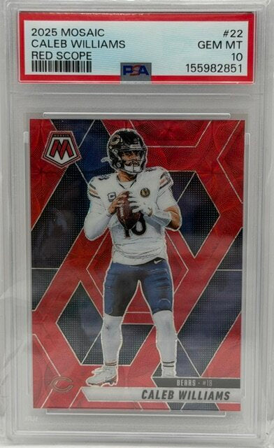 2025 Panini Mosaic #22 Caleb Williams Red Scope PSA 10