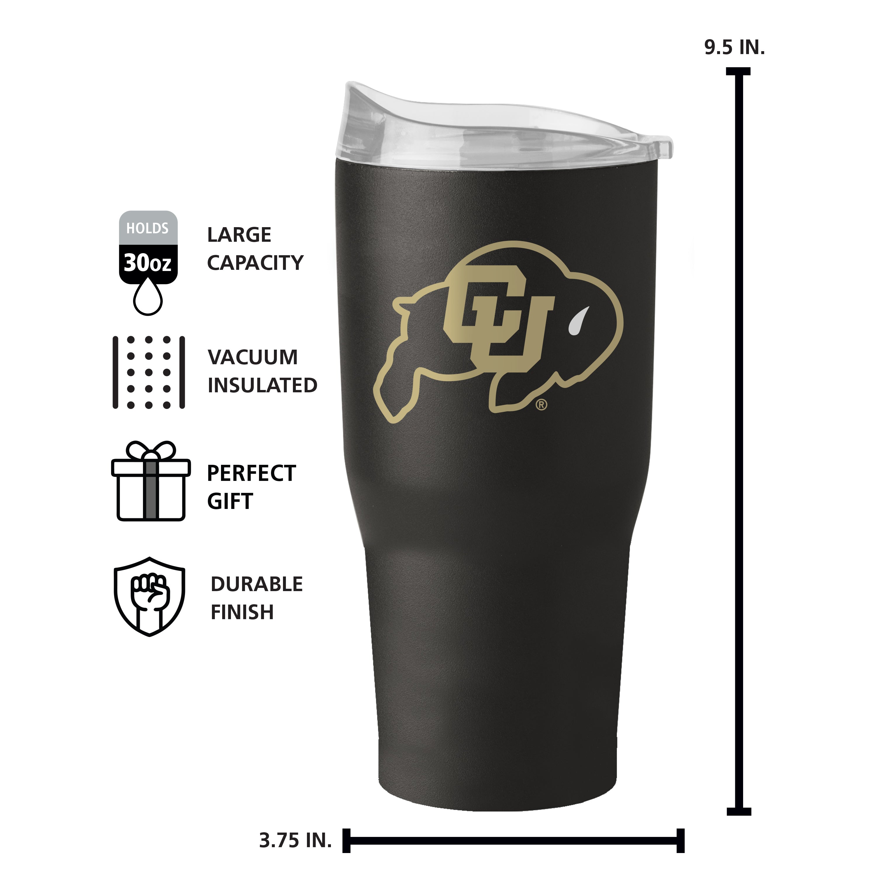 Colorado University 30oz Flipside Powder Coat Tumbler