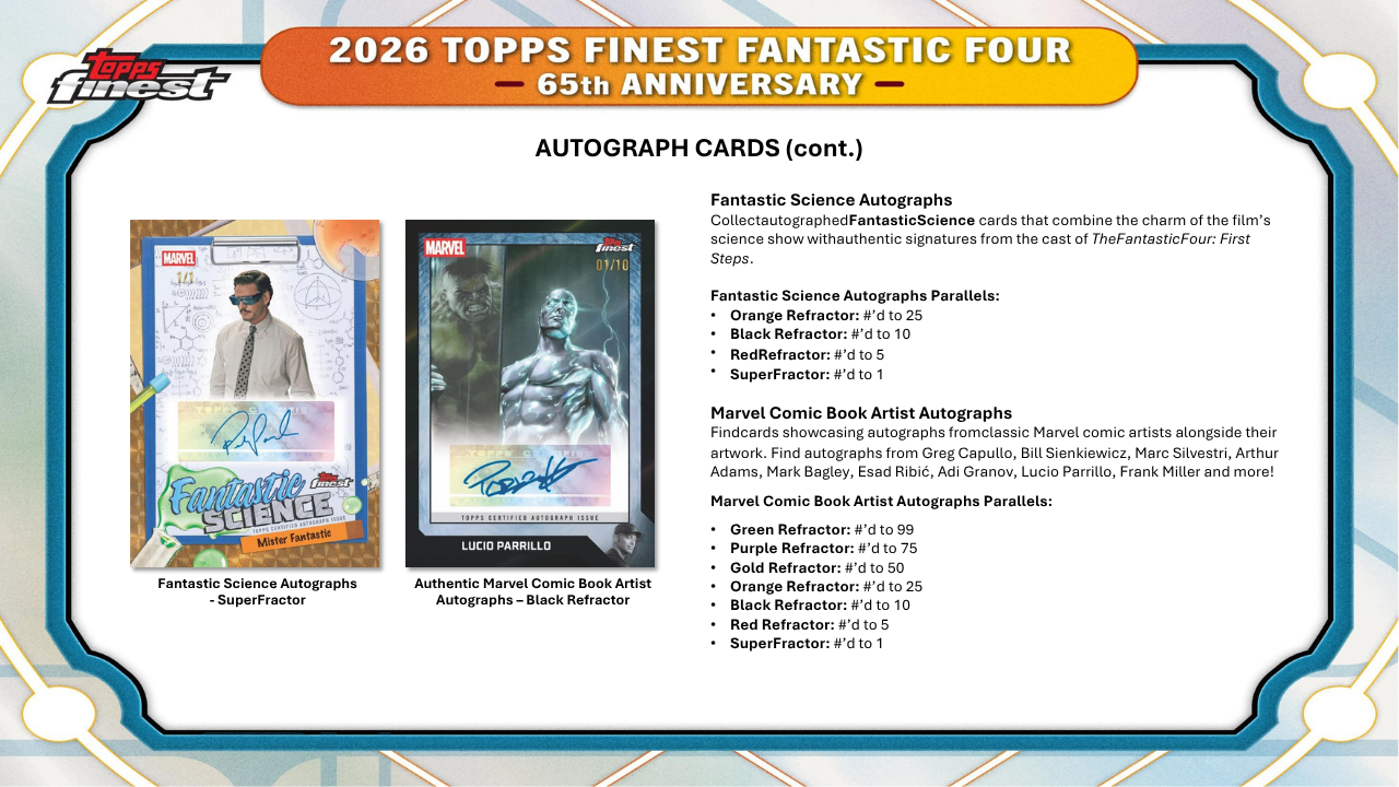 2026 Topps Marvel Finest Fantastic Four Hobby Box
