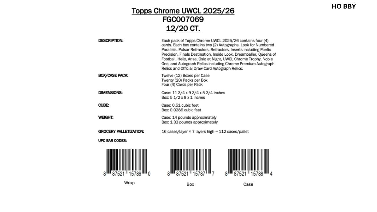 2025-26 Topps Chrome UEFA Champions League Women's Soccer Hobby Box