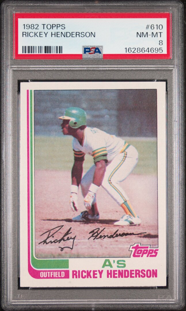 1982 Topps #610 Rickey Henderson PSA 8