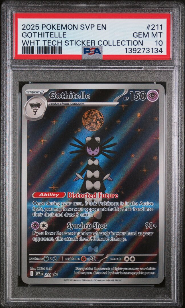 2025 Pokemon SVP Promo Gothitelle Wht Tech Sticker PSA 10 #211