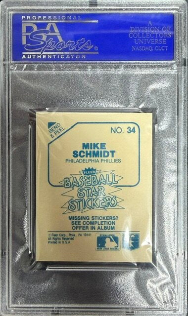 1985 Fleer Star Stickers #34 Mike Schmidt PSA 10
