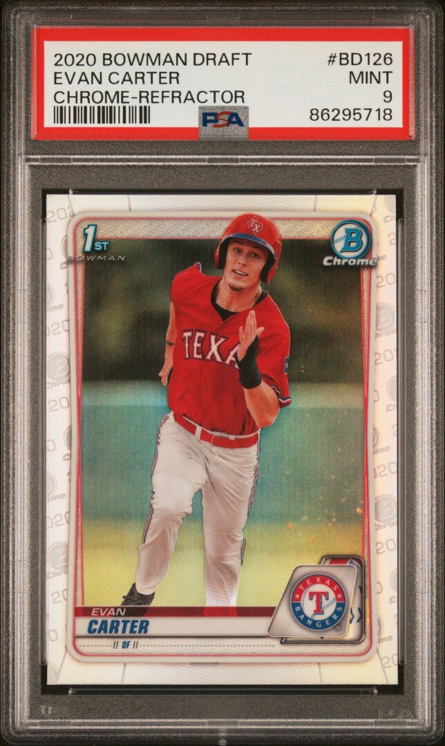 2020 Bowman Draft Evan Carter Chrome Refractor PSA 9 #BD126
