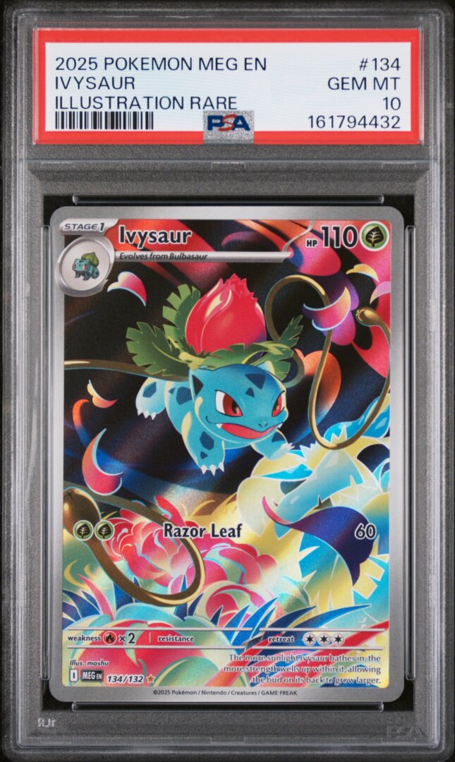 2025 Pokemon Meg En-Mega Evolution Ivysaur Illustration Rare PSA 10 #134