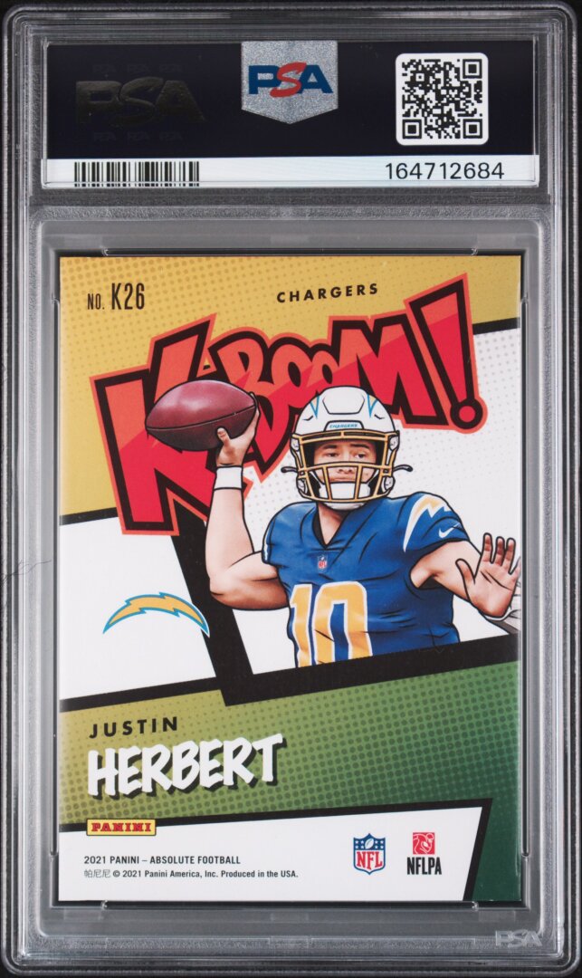 2021 Panini Absolute Kaboom! Justin Herbert Kaboom! PSA 8 #K26