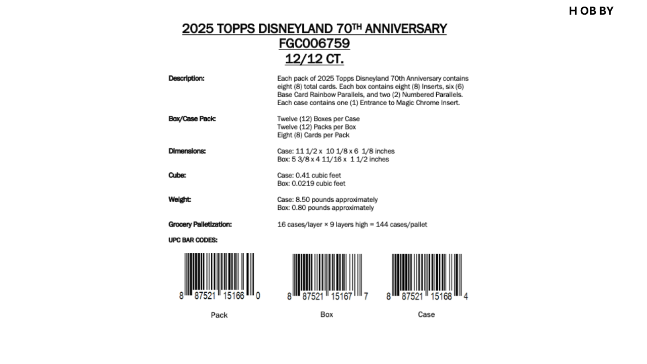 2025 Topps Disneyland 70th Anniversary Blaster Box