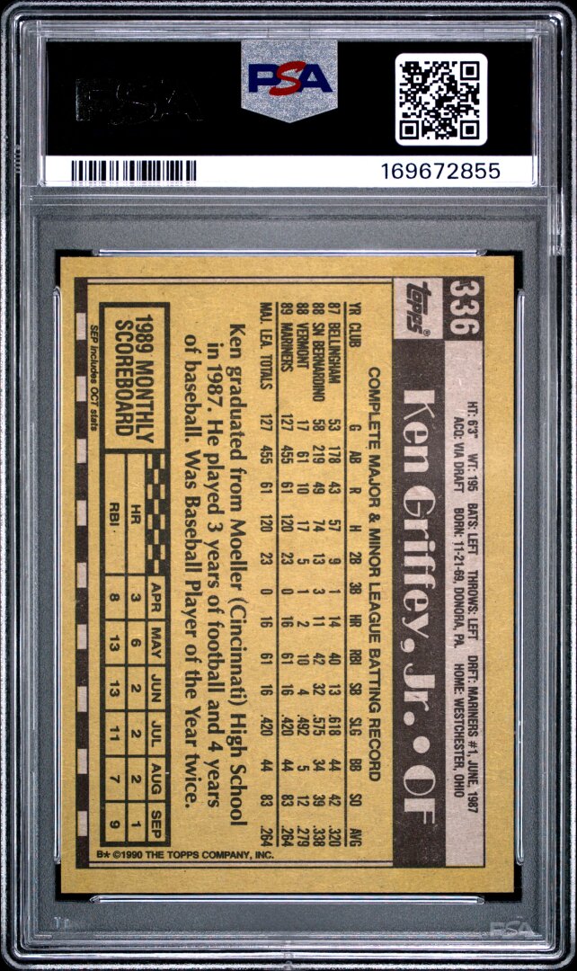 1990 Topps #336 Ken Griffey Jr. RC PSA 7
