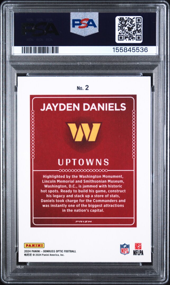 2024 Panini Donruss Optic Jayden Daniels Uptowns #2 PSA 7