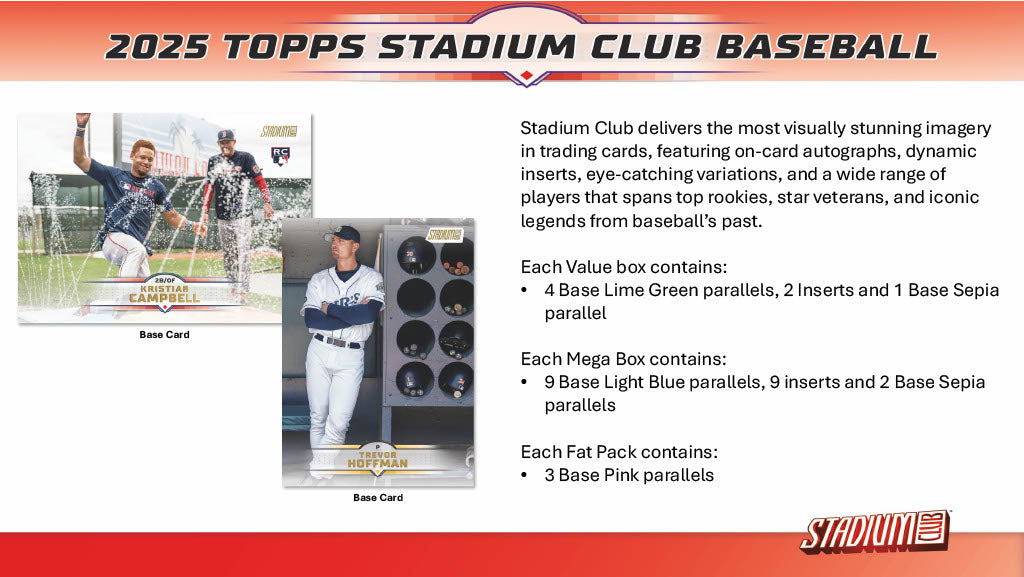2025 Topps Stadium Club Baseball Blaster Box