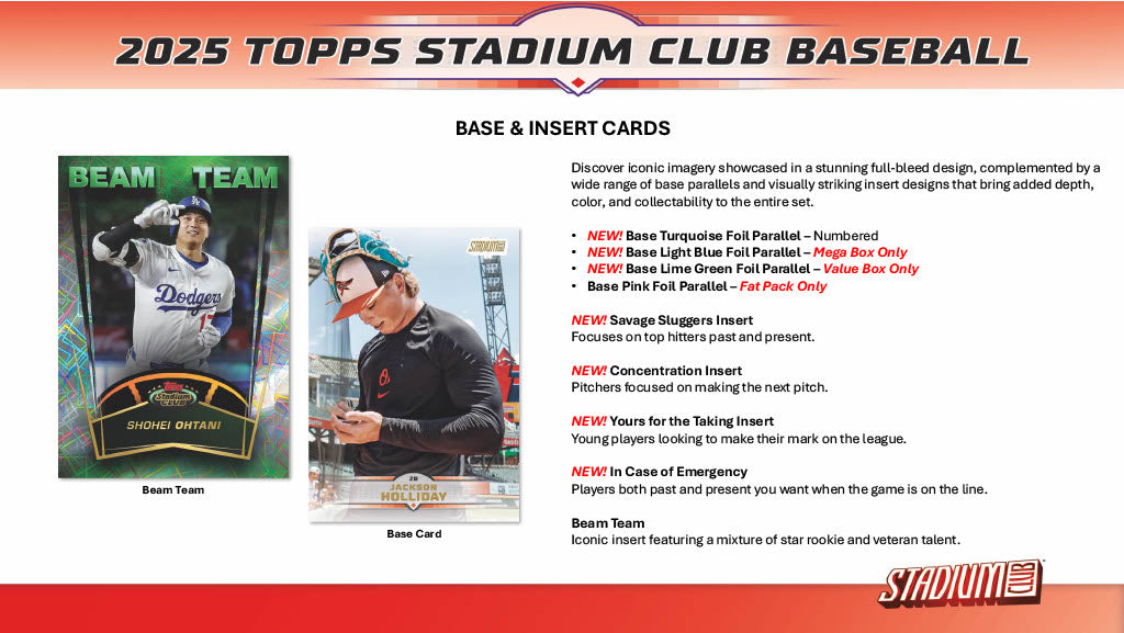 2025 Topps Stadium Club Baseball Blaster Box