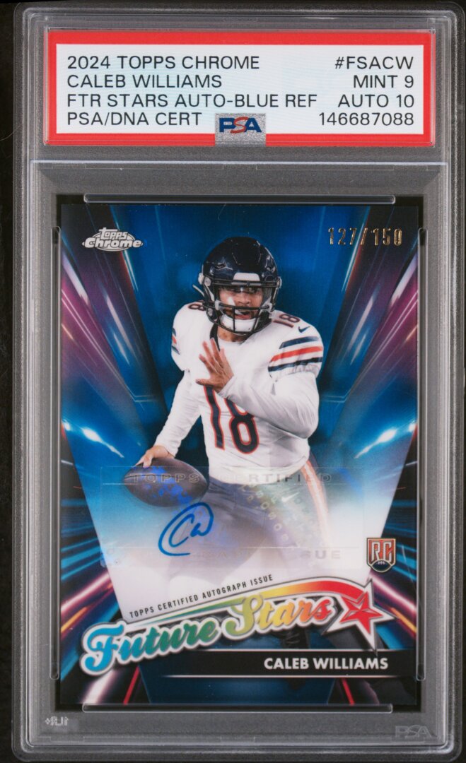 2024 Topps Chrome Caleb Williams RC Future Stars Auto /150 Blue PSA 9