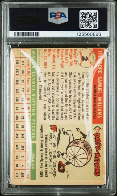 1955 Topps Ted Williams #2 PSA 1