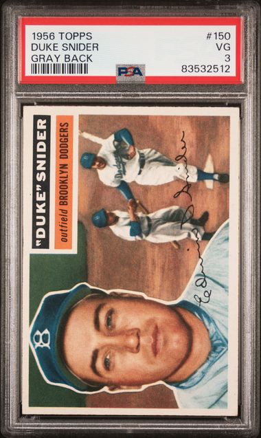 1956 Topps #150 Duke Snider Gray Back PSA 3